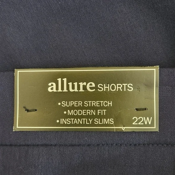 Alfred Dunner Pull-On Shorts Womens Plus Size 22W Solid Navy Blue Allure NWT - Picture 4 of 13